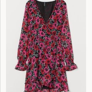 H&M ruffle trimmed floral dress- size Medium